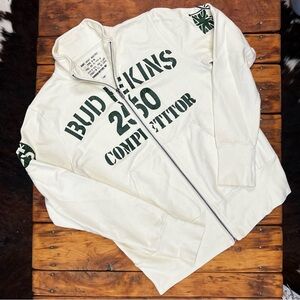 Johnson Motors “Bud Ekins 250” zip-up sweatshirt. VERY RARE. NWT